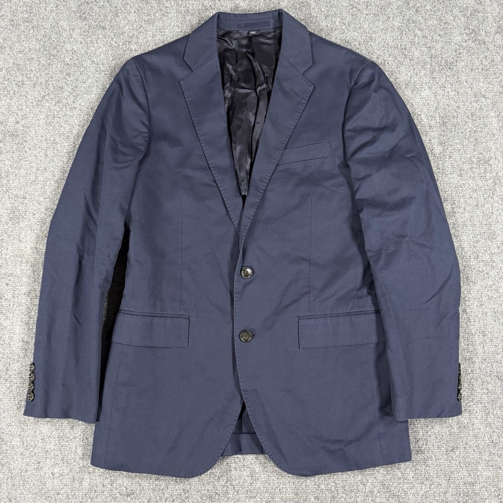 J Crew Ludlow Blazer Mens 38R Navy Blue Cotton Chino Unconstructed Duca Visconti
